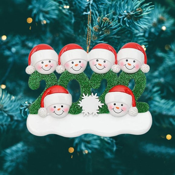 2022 Family of 6 Christmas Tree Ornament Hanging Decorations Personalised Gifts - Picture 1 of 2